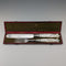 Early 19th Century British Antique White Mother of Pearl Handle Travel Cutlery Pair with Case